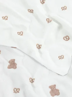 Bettwäsche aus aufgerauter Baumwolle mit Teddybärmuster, Doppelbett