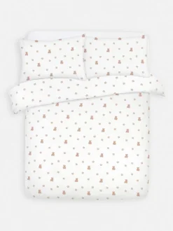 Bettwäsche aus aufgerauter Baumwolle mit Teddybärmuster, Kingsize