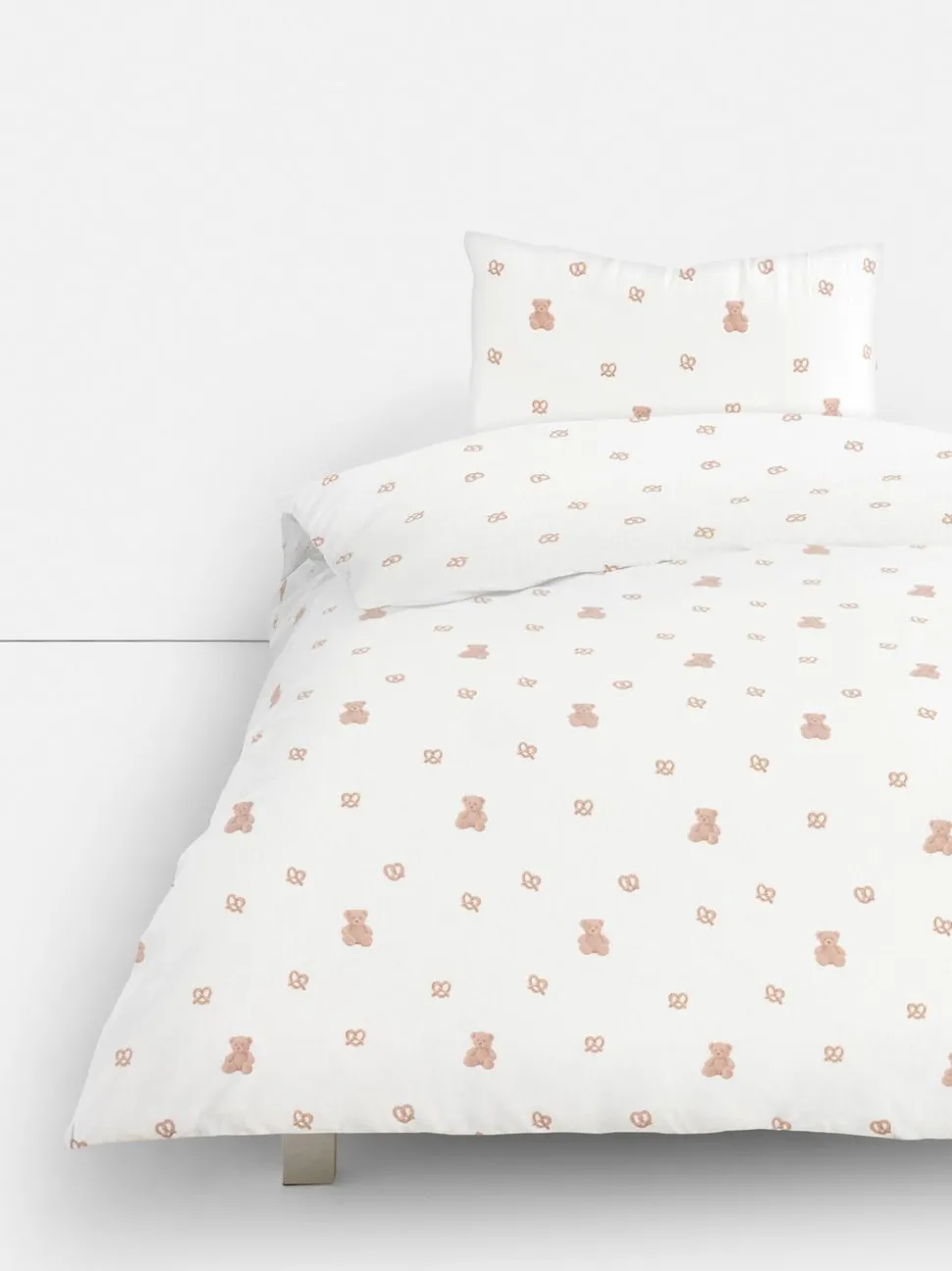 Bettwäsche aus aufgerauter Baumwolle mit Teddybärmuster, Einzelbett