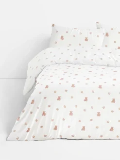 Bettwäsche aus aufgerauter Baumwolle mit Teddybärmuster, Super-Kingsize