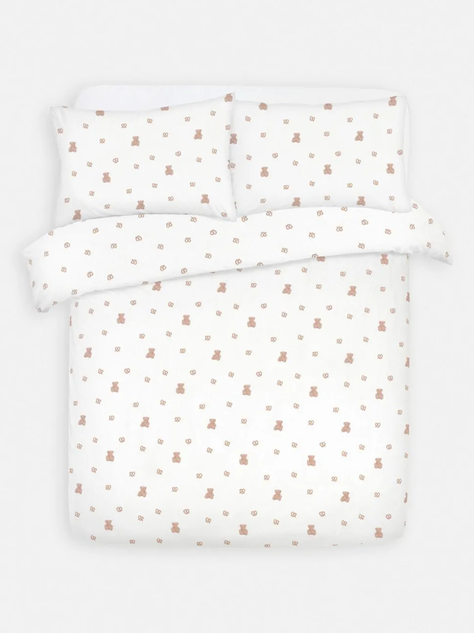 Bettwäsche aus aufgerauter Baumwolle mit Teddybärmuster, Super-Kingsize