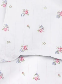 Bettwäsche mit Kreuzstich-Blumenmuster, Super-Kingsize