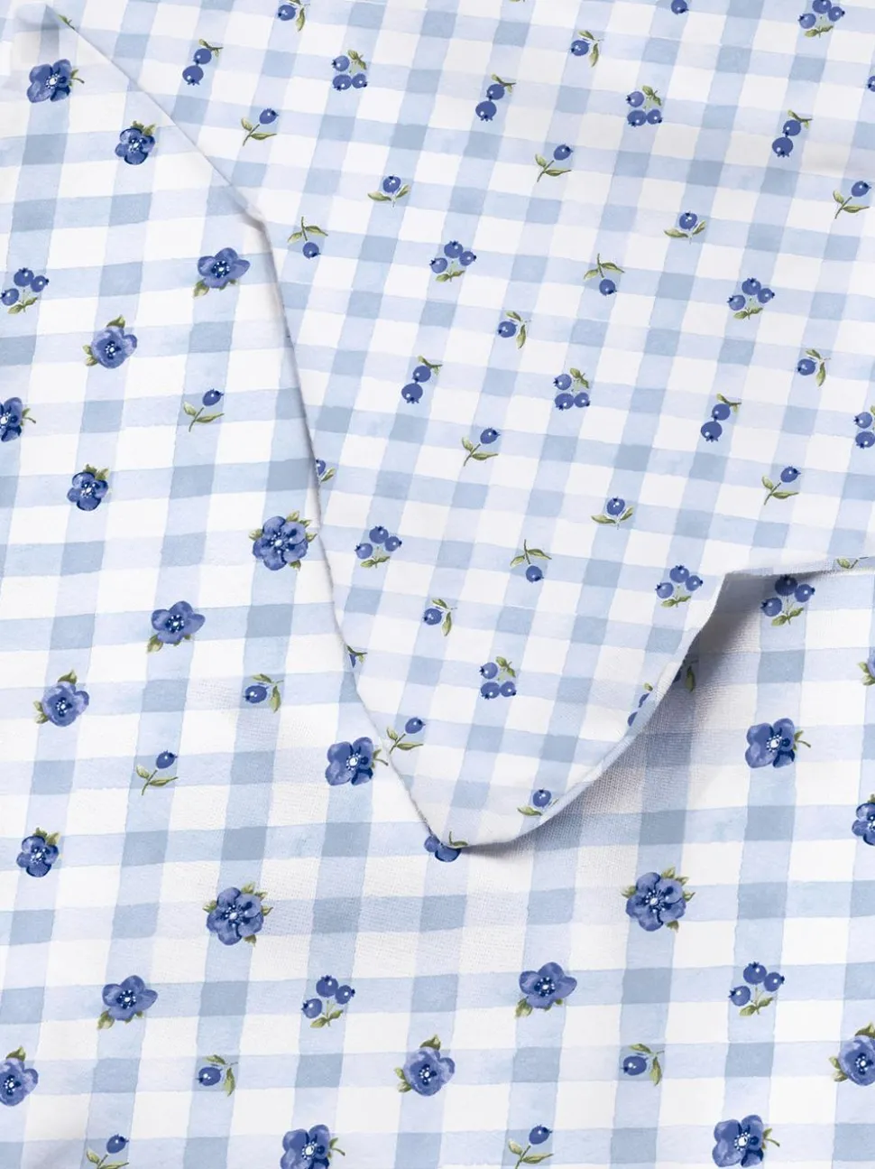 Bettwäscheset mit Blumenmuster und Vichykaros