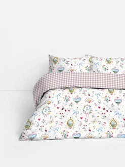 Bettwäscheset mit hohem Baumwollanteil und Länderabzeichen, Doppelbett
