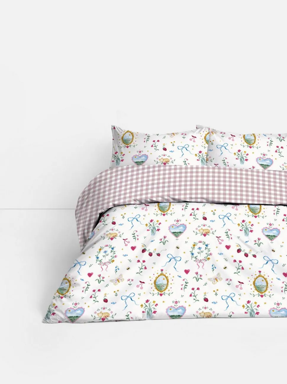 Bettwäscheset mit hohem Baumwollanteil und Länderabzeichen, Doppelbett