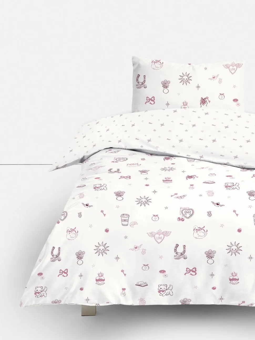 Bettwäscheset mit Katzenmotiv, Einzelbett
