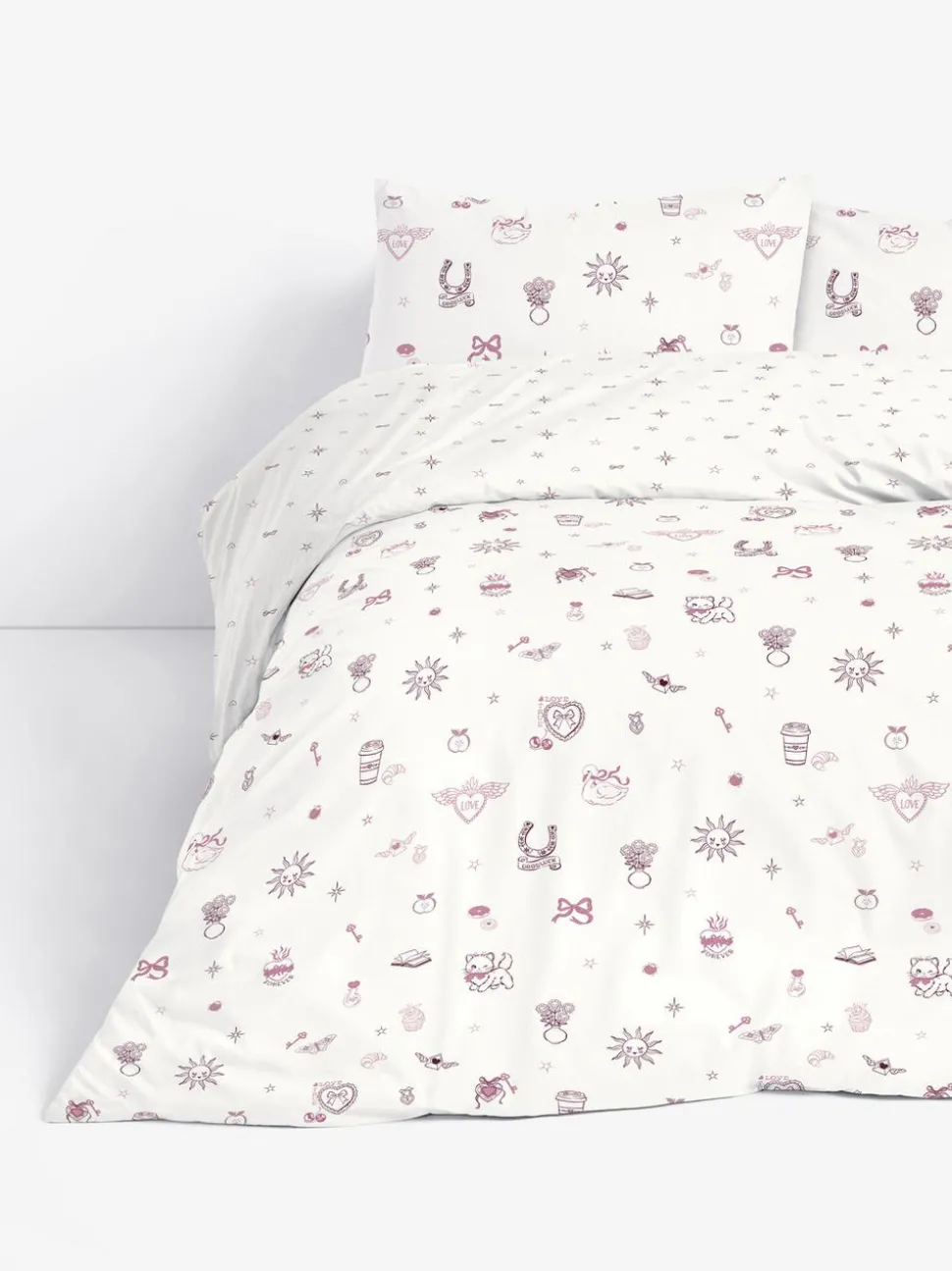 Bettwäscheset mit Katzenmotiv, Doppelbett