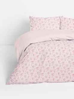 Bettwäscheset mit Ultraschall-Steppung und Blümchenmuster, Doppelbett