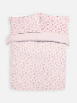 Bettwäscheset mit Ultraschall-Steppung und Blümchenmuster, Doppelbett