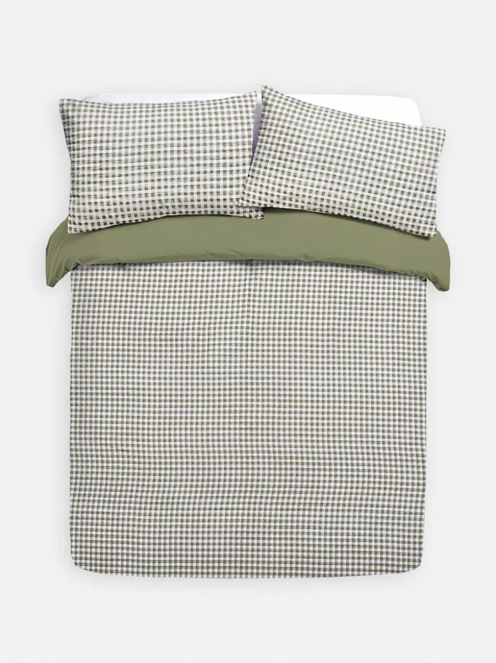 Bettwäscheset mit Ultraschallsteppung und Vichykaros, Doppelbett