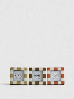 Bilderrahmen mit Schachbrettmuster, 3er-Pack | 7 x 7 cm