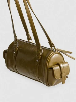 Bowlingtasche aus Kunstleder im Used-Look