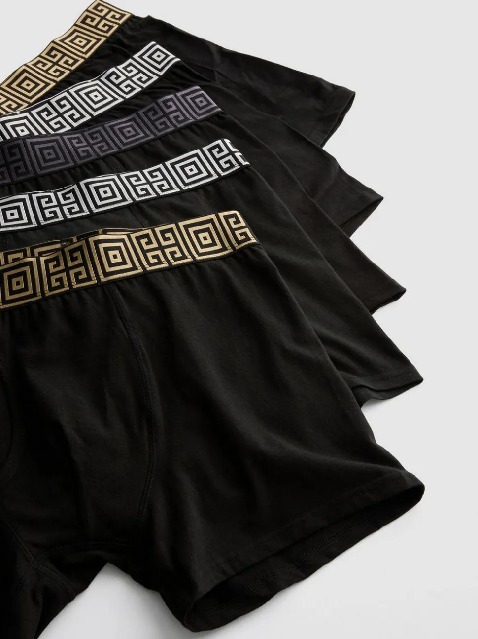 Boxershorts mit Bund in Metallic-Optik, 5er-Pack