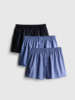 Boxershorts mit Knopfverschluss, 3er-Pack
