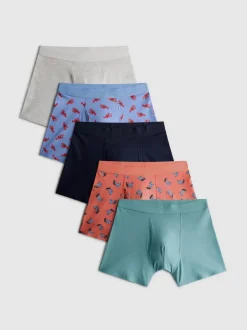 Boxershorts mit Meeres-Print, 5er-Pack