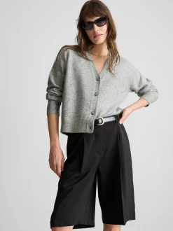 Boyfriend-Cardigan aus Wollgemisch