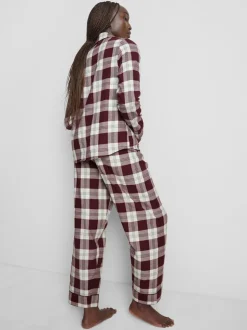 Boyfriend-Schlafanzug aus reinem Baumwoll-Flanell