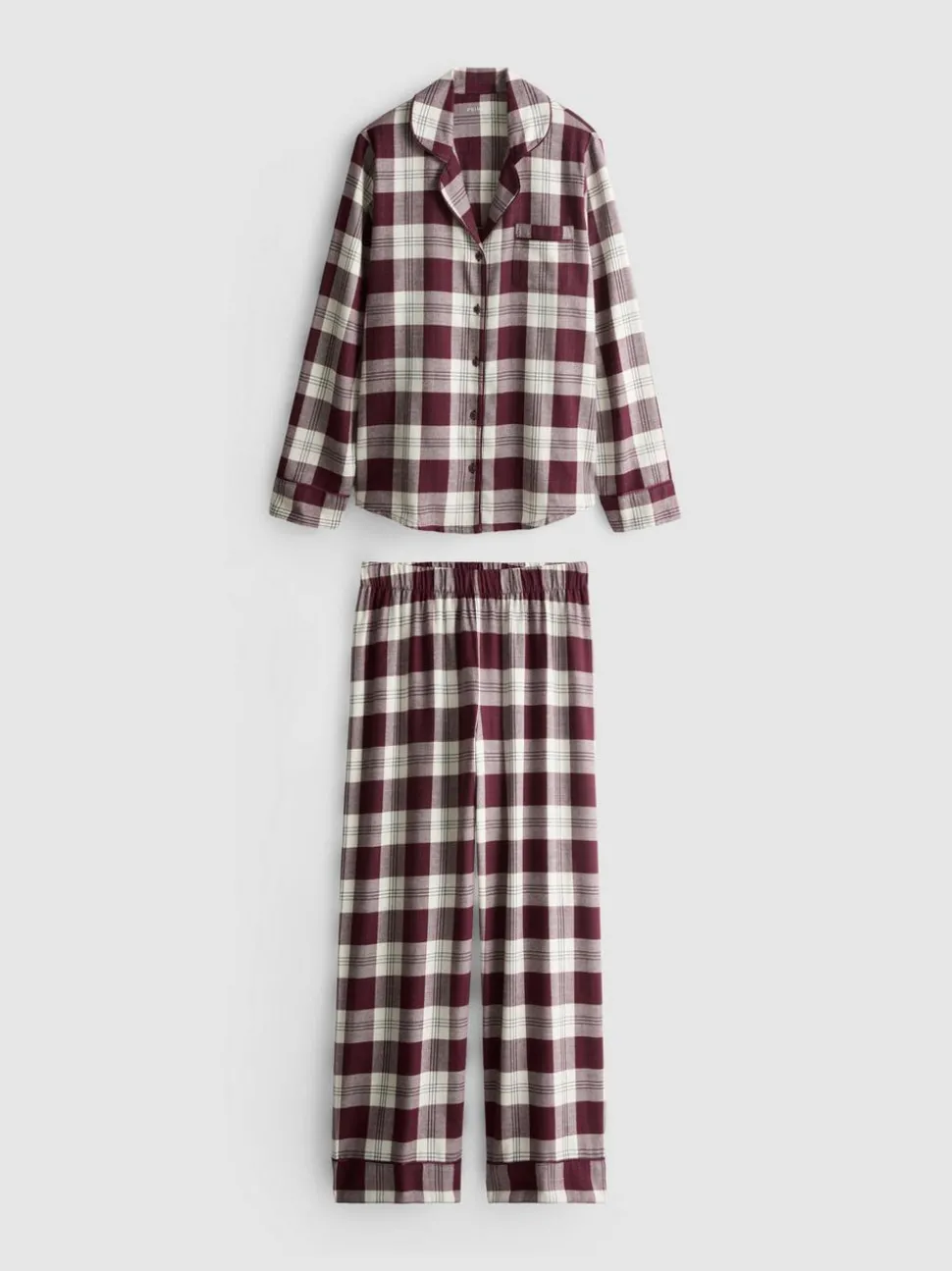 Boyfriend-Schlafanzug aus reinem Baumwoll-Flanell