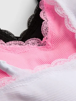 Bralette-BH mit nahtloser Spitze, 3er-Pack