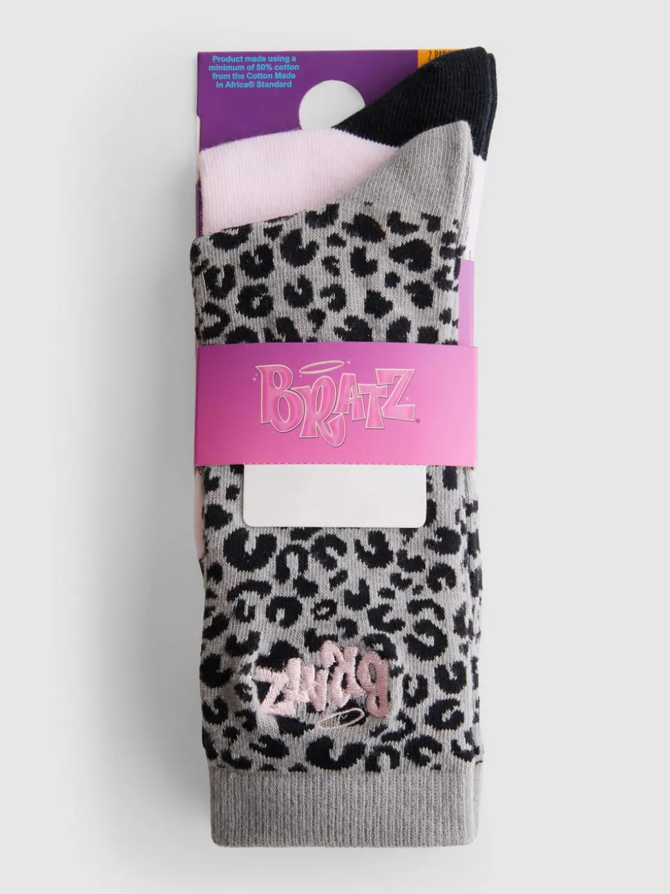 „Bratz“ Crew-Socken aus reiner Baumwolle, 2er-Pack