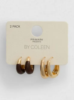 Breite „By Coleen“ Creolen, 2er-Pack