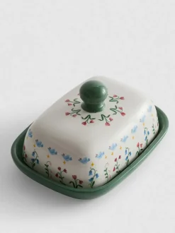 Butterdose mit Blumendetails