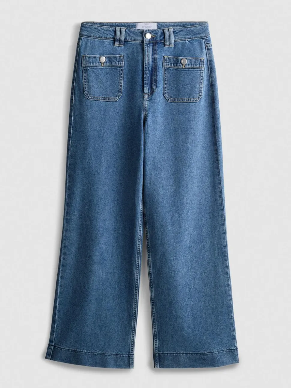 „By Coleen“ Jeans mit weitem Bein und aufgesetzten Taschen