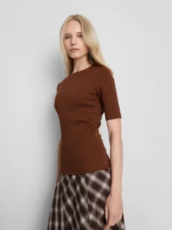 „By Coleen“ T-Shirt mit Raffung und hohem Baumwollanteil