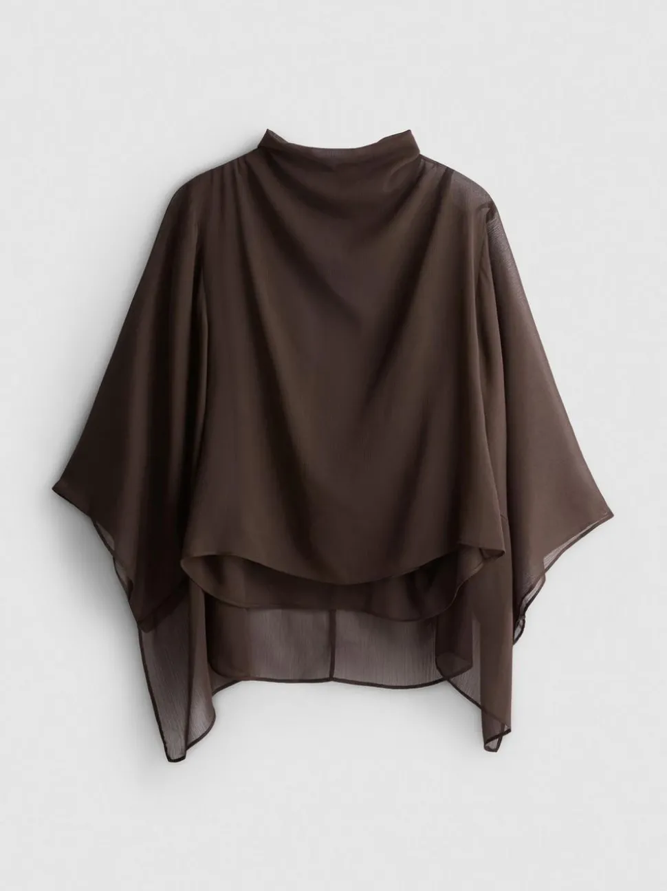 Cape-Bluse mit hohem Kragen