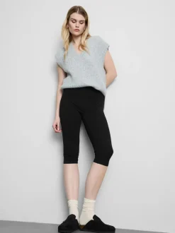 Capri-Leggings mit hohem Baumwollanteil und hohem Bund