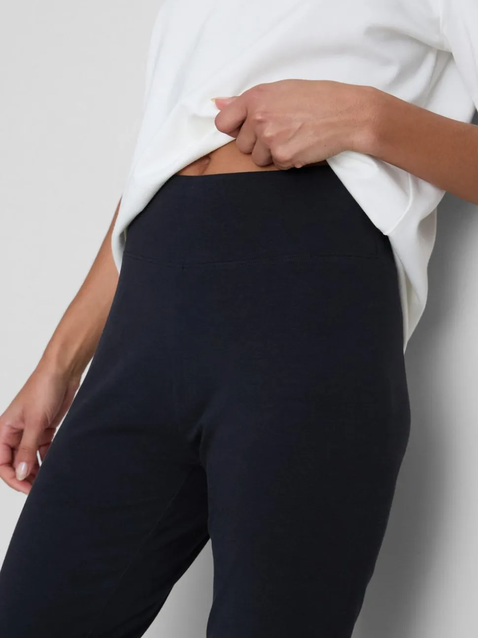 Capri-Leggings mit hohem Baumwollanteil und hohem Bund