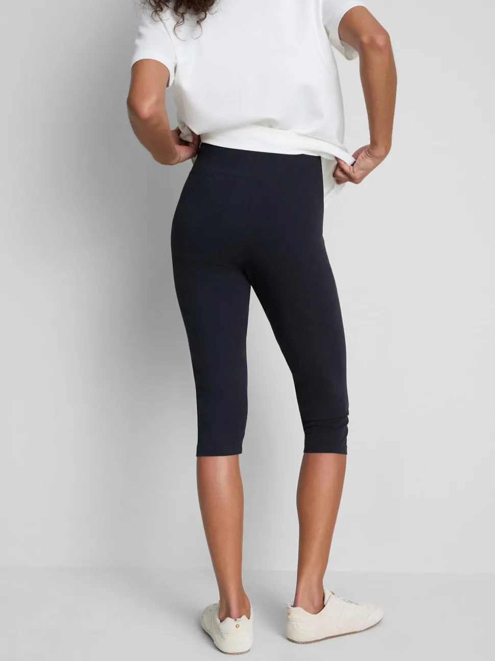 Capri-Leggings mit hohem Baumwollanteil und hohem Bund