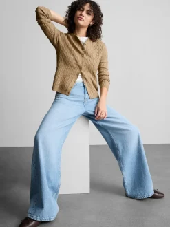 Cardigan mit Zopfmuster