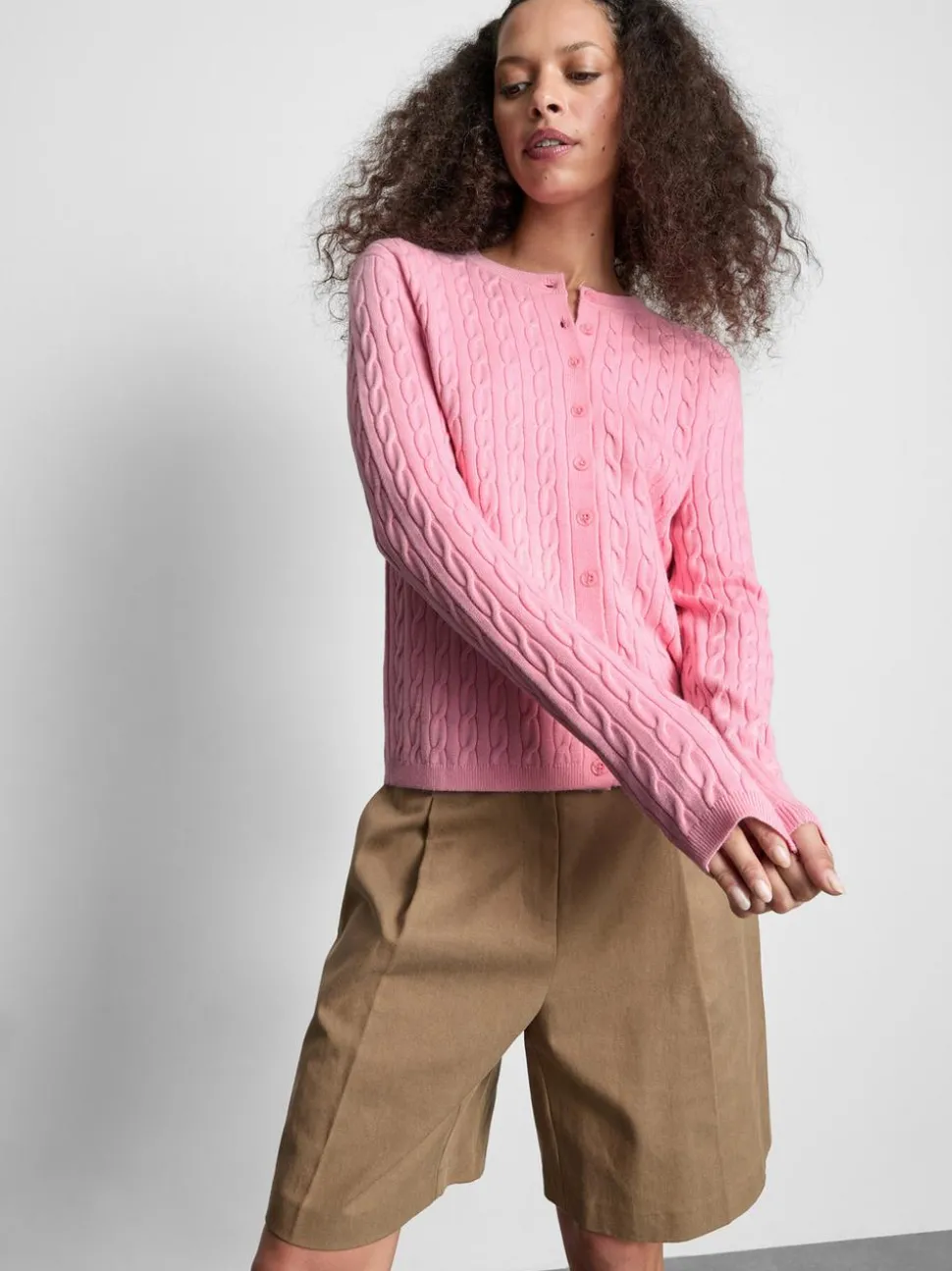 Cardigan mit Zopfmuster