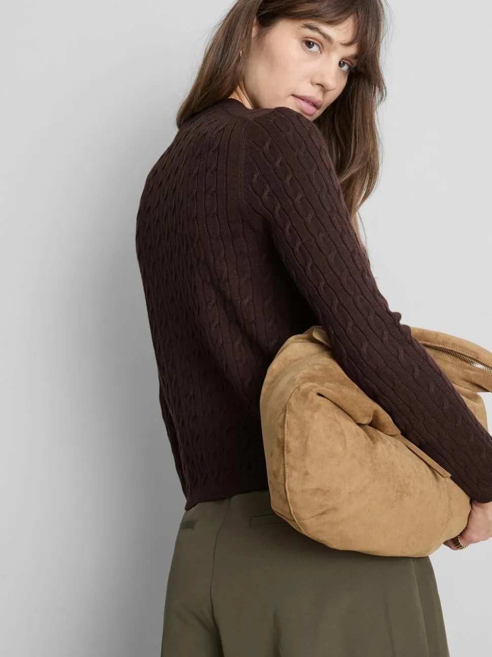 Cardigan mit Zopfmuster