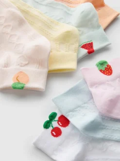 Crew-Socken in Viertellänge mit Fruchtmotiven, 7er-Pack