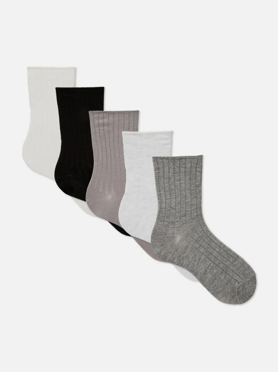 Crew-Socken mit hohem Baumwollanteil in verschiedenen Farben, 5er-Pack