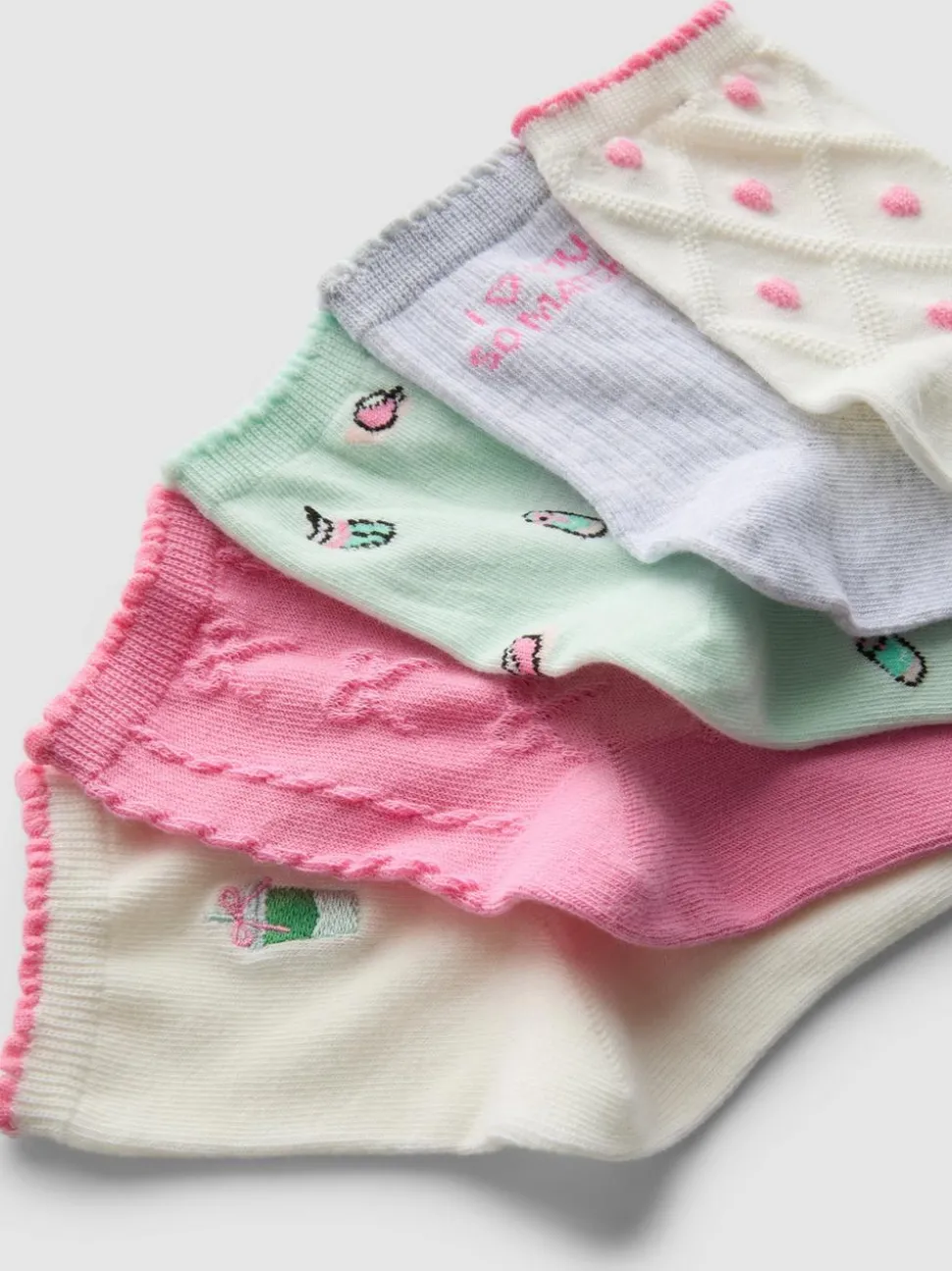 Crew-Socken mit Matcha-Designs, 5er-Pack