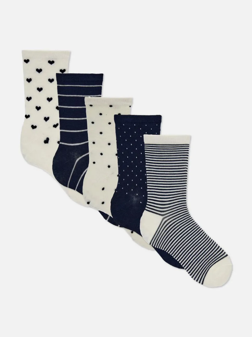 Crew-Socken mit verschiedenen Mustern, 5er-Pack