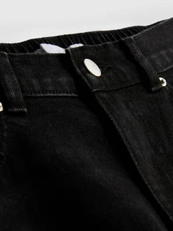 Denim-Jeans mit hohem Bund und konischer Form