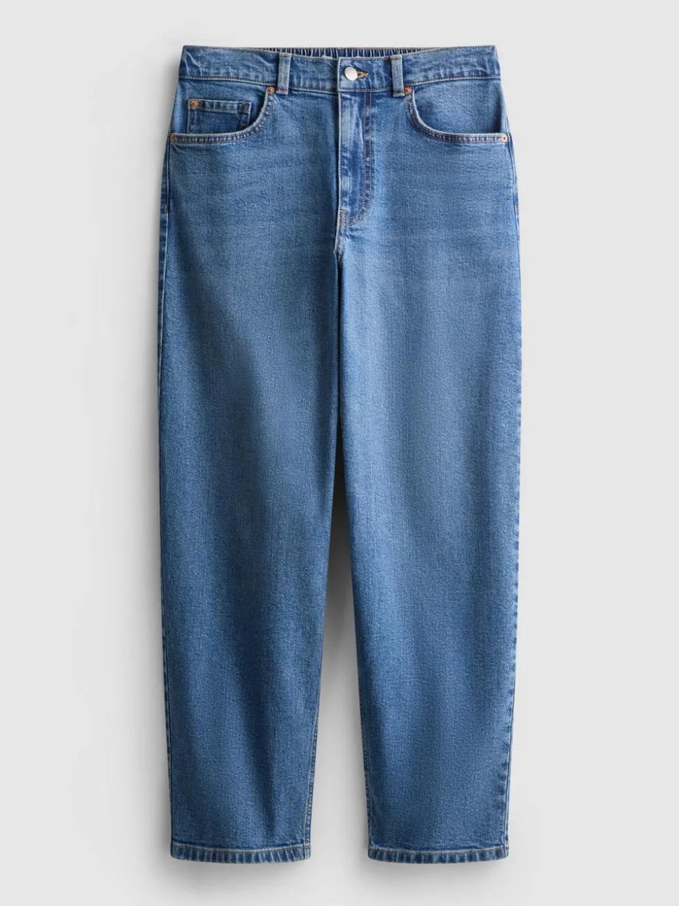 Denim-Jeans mit hohem Bund und konischer Form