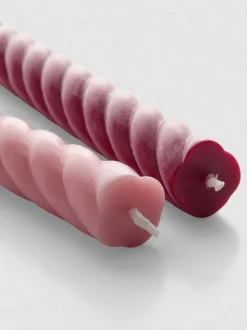 Dinnerkerzen in Twist-Optik, 2er-Pack
