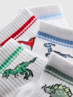 Dinosaurier-Socken in Viertellänge, 5er-Pack