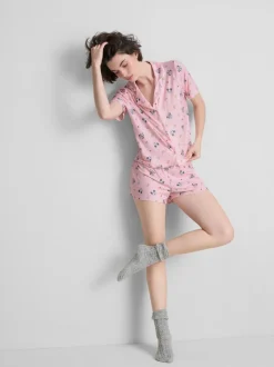 „Disney Micky Maus“ Schlafanzugshorts im Boyfriend-Look