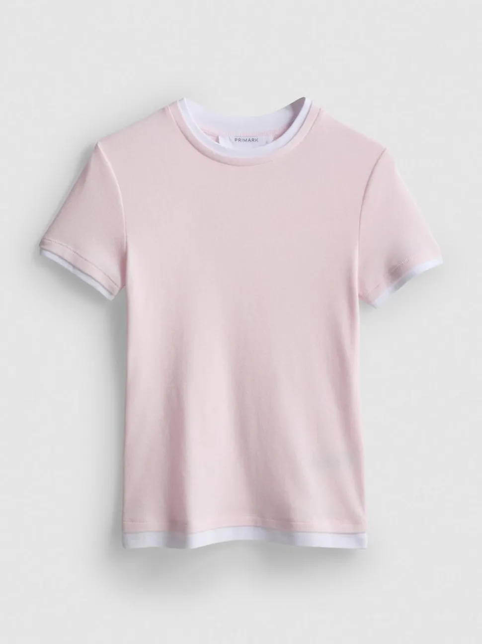 Doppellagiges T-Shirt mit Rundhalsausschnitt