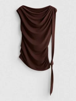 Drapiertes One-Shoulder-Top aus Jersey