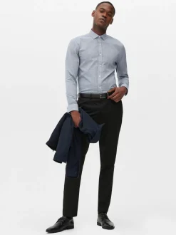 Elegante Slim-Fit-Twillhose