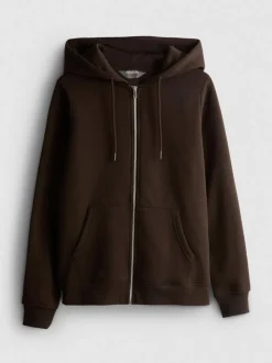 Essential Hoodie aus Baumwollmischung mit Reißverschluss