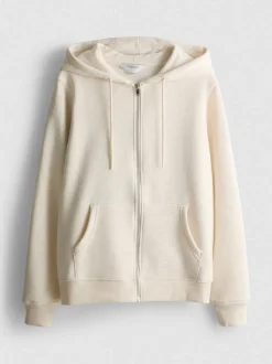 Essential Hoodie aus Baumwollmischung mit Reißverschluss