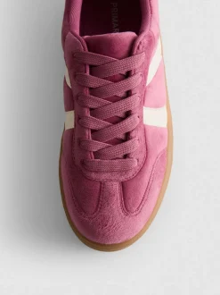 Flatform-Sneaker in Wildleder-Optik mit Gummisohle